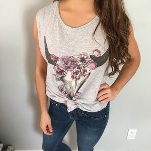 Oversized trendy top, sleeveless, medium